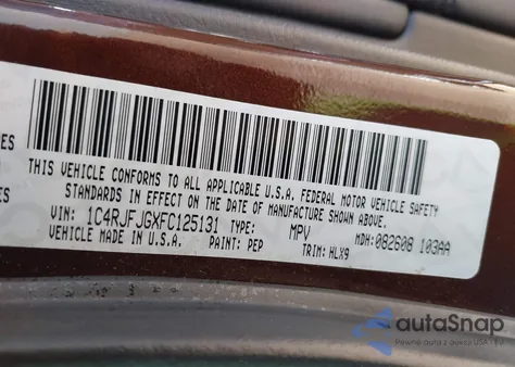 2015 Jeep Grand Cherokee Summit из США, поврежденный, VIN 1C4RJFJGXFC125131